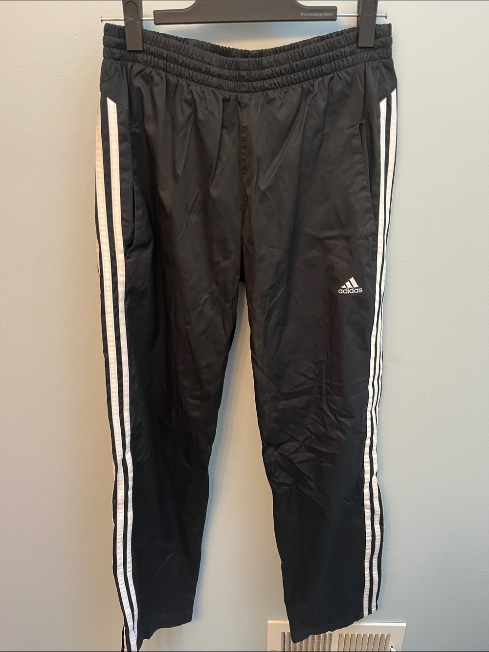 adidas Black Pants with White Side Stripes